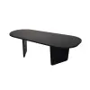  Hanah Home Coffee Table Wood Black Ovalis - Fa Fekete