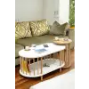  Hanah Home Dohányzóasztal szett Fehér Zafír Tölgy Peka111-125 - Fehér, Zafír Tölgy