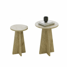  Hanah Home dohányzóasztal szett travertin 'Mushroom' 2 bútor