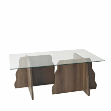  Hanah Home Dohányzóasztal Walnut Transparent Canyon - Diófa, Átlátszó bútor