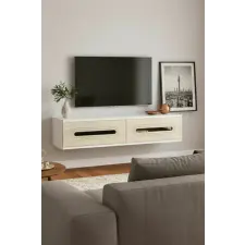  Hanah Home Rany 120 komód - fehér, travertin, ezüst bútor