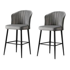 Hanah Home Rubi Grey and Black bárszék szett, 2 db, 2 db bútor