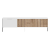 Hanah Home TV állvány fehér, rattan Noah - fehér, rattan