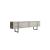  Hanah Home TV Stand Travertine Black Luxe - Travertine, Black