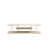  Hanah Home TV Stand Travertine Gold Canaz - Gold, Travertine