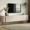  Hanah Home TV Stand Travertine Gold Nexus - Travertine, Gold