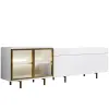  Hanah Home TV Stand White Gold Vienna - White, Gold