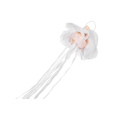  Hand Streamer Flower Set, 7,5cm Diameter, white (1 pkt / 10 pc.) party kellék
