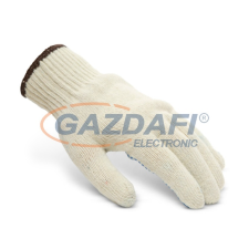  HANDY 11133L12 Csúszásmentes pamut kesztyű, PVC pöttyözött, L méret védőkesztyű