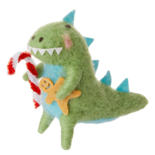 HANG ON filc karácsonyfadísz, dinoszaurusz cukorpálcikával karácsonyfadísz