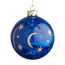 HANG ON üveg karácsonyfadísz, hold és csillagok ? 8cm karácsonyfadísz
