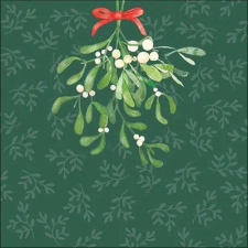  Hanging mistletoe green papírszalvéta 33x33cm, 20db-os papírárú, csomagoló és tárolóeszköz
