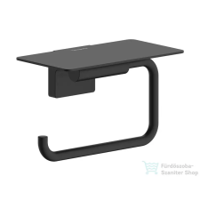 Hansgrohe ADDSTORIS S polcos WC papír tartó, matt fekete 41789670 fürdőszoba kiegészítő