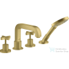 Hansgrohe AXOR CITTERIO 4 üléses peremre szerelhető kádtöltő csaptelep zuhanyszettel,szálcsiszolt sárgaréz hatású 39453950