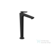 Hansgrohe AXOR CITTERIO C 250 hidegindításos, magasított mosdó csaptelep négyszög metszéses fogantyúval, nem zárható leeresztővel, matt fekete 49051670