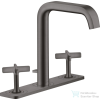 Hansgrohe AXOR CITTERIO E 3 üléses mosdó csaptelep automata leeresztővel,szálcsiszolt fekete króm 36116340