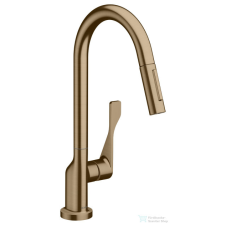 Hansgrohe AXOR Citterio egykaros konyhai csaptelep kihúzható zuhanyfejjel DN15, szálcsiszolt bronz 39835140 csaptelep