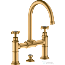 Hansgrohe AXOR MONTREUX felsőhidas mosdó csaptelep automata leeresztővel,szálcsiszolt sárgaréz hatású 16510950 csaptelep