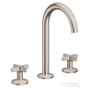 Hansgrohe AXOR ONE 170 3 üléses mosdó csaptelep,klik-klak leeresztővel, rozsdamentes acél hatású 48040800