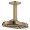 Hansgrohe AXOR SHOWERSPHERE Ecosmart+ 25x16 cm-es 1 jet mennyezeti esőztető zuhanykarral, szálcsiszolt bronz 39771140