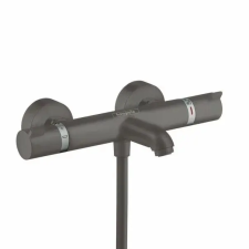 Hansgrohe Ecostat Comfort termosztátos kádtöltő csaptelep, fekete, szálcsiszolt króm csaptelep