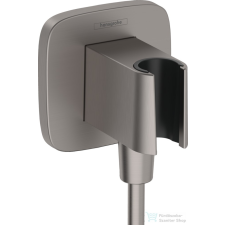 Hansgrohe FIXFIT Q zuhanytartó gégecső csatlakozóval, szálcsiszolt fekete/króm 26887340 csaptelep