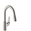 Hansgrohe Mosogató csaptelep Hansgrohe Focus kihúzható zuhannyal, 2 áram rozsdamentes acél megjelenés 71821800