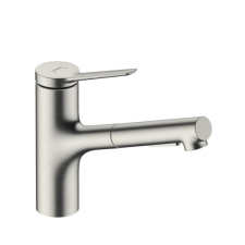 Hansgrohe Mosogató csaptelep Hansgrohe Zesis kihúzható zuhannyal, 2 áram rozsdamentes acél 74800800 csaptelep