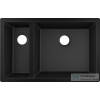 Hansgrohe S51 S510-U635 munkalap alá rögzített mosogató 180/450 két medencével, grafitfekete 43433170