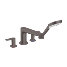Hansgrohe Talis E 4-lyukú kádcsaptelep Secuflex nélkül szálcsiszolt fekete csaptelep