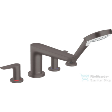 Hansgrohe TALIS E 4 üléses kádperemre szerelhető kád csaptelep, szálcsiszolt fekete/króm 71748340 csaptelep