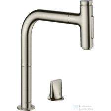 Hansgrohe TALIS M71 egykaros 2 lyukú mosogató csaptelep kihúzható fejjel, nemesacél 73818800 csaptelep