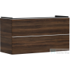 Hansgrohe XELU Q 118x49,5 cm-es 2 fiókos fali szekrény matt fehér fogantyúval,sötét dió 54038700