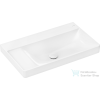 Hansgrohe XELU Q 80x48 cm-es csiszolt aljú, beépíthető, csaplyuk nélküli mosdó balos pulttal, Smartclean bevonattal, fehér 61035450