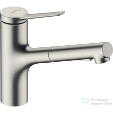 Hansgrohe ZESIS M33 150 mosogató csaptelep kihúzható zuhanyfejjel,2 jet,rozsdamentes acél 74820800 csaptelep