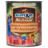 Happy&amp;Fit Natural Junior konzerv bárány &amp; marha, rizs &amp; lenololaj 800g