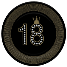  Happy Birthday 18 Hollywood Style papírtányér 8 db-os 22,7 cm party kellék