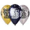  Happy Birthday 18 Metallic léggömb, lufi 6 db-os 12 inch (30 cm)