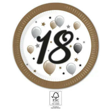  Happy Birthday 18 Milestone papírtányér 8 db-os 23 cm FSC party kellék