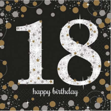 HAPPY BIRTHDAY 18 szalvéta boy 16 db-os asztalterítő és szalvéta