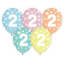  Happy Birthday 2 Dots léggömb, lufi 5 db-os 12 inch (30cm) party kellék