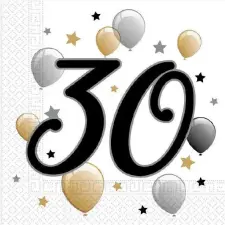  Happy Birthday 30 Milestone szalvéta 20 db-os 33x33 cm party kellék