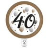 Happy Birthday 40 Milestone papírtányér 8 db-os 23 cm FSC