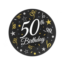 Happy Birthday 50 B&C papírtányér 6 db-os 18 cm party kellék