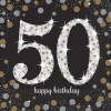  Happy Birthday 50 Gold szalvéta 16 db-os 33x33 cm