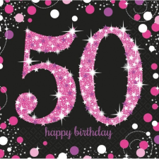 HAPPY BIRTHDAY 50 szalvéta 16 db-os 33*33 cm party kellék