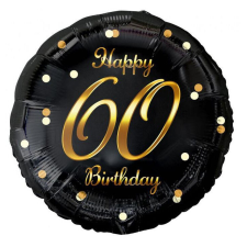 Happy Birthday 60 B&C Gold fólia lufi 36 cm party kellék