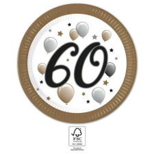  Happy Birthday 60 Milestone papírtányér 8 db-os 23 cm FSC party kellék