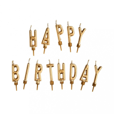  HAPPY BIRTHDAY arany gyertya szett gyertya