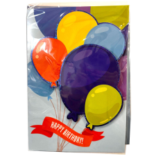 Happy Birthday Balloons 3D üdvözlőkártya party kellék
